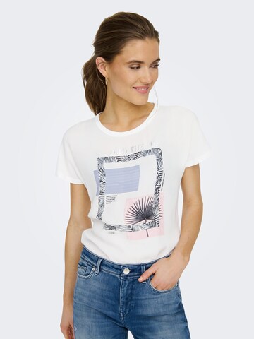 ONLY T-Shirt 'FLORA' in Weiß