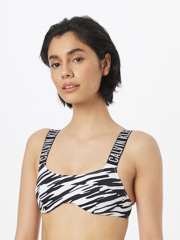 Calvin Klein Swimwear - Soutien Bustier Top de biquíni em preto: frente