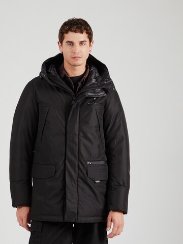 Krakatau Between-seasons parka 'MARCASITE Snorkel' in Black: front