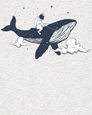 Watapparel Shirt ' Spacewhale ' in Wit
