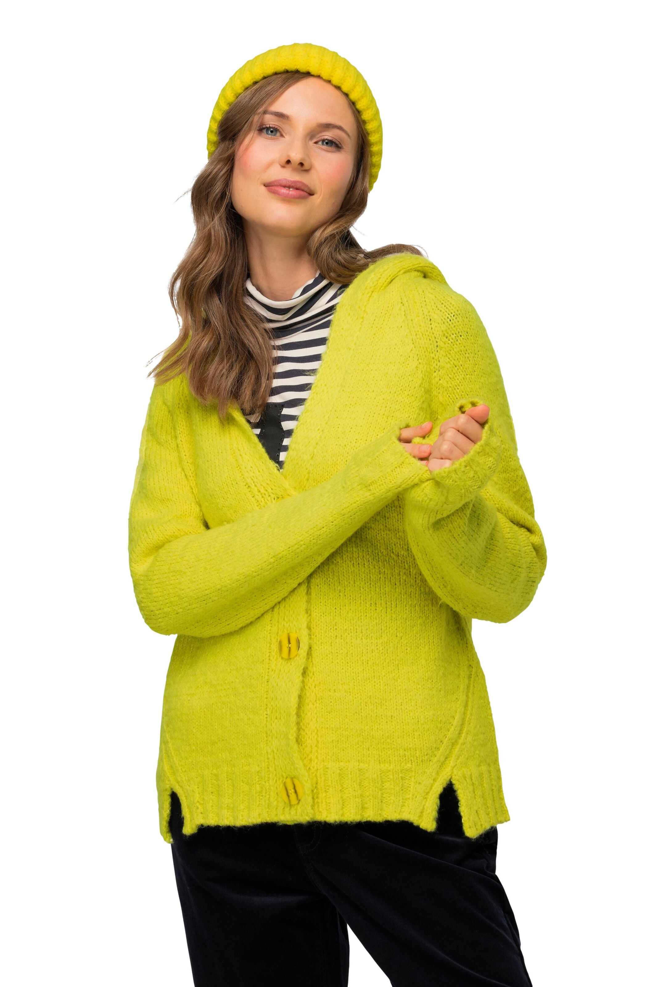 LAURASØN Strickjacke in Gelb: Vorderseite