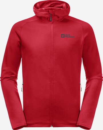 JACK WOLFSKIN Athletic Fleece Jacket 'Baiselberg' in Red: front