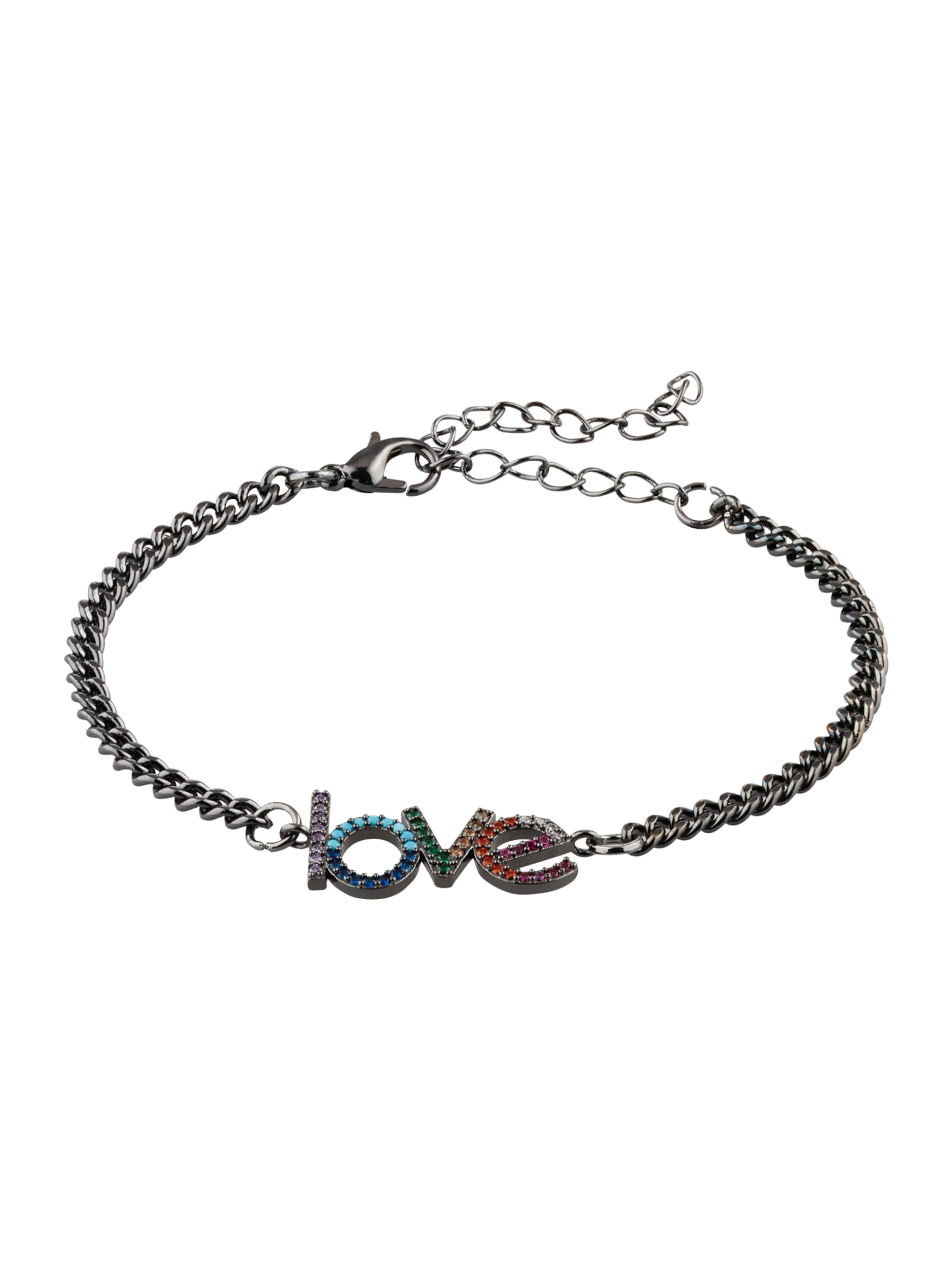 Braccialetto 'Love' di Urban Classics in argento: frontale