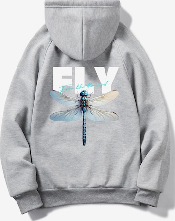 RMK Sweatshirt 'Fly Libelle' in Grau: Vorderseite