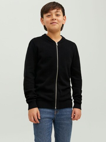 Jack & Jones Junior Knit Cardigan in Black: front