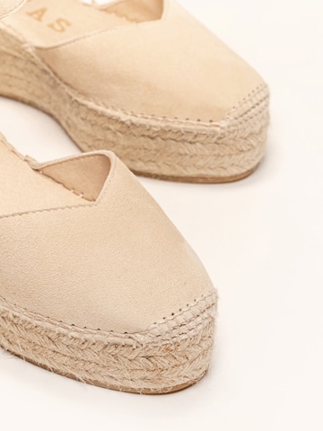 Sandalo con cinturino 'Alpargata Cuña 6 cm' di Alhamas in beige