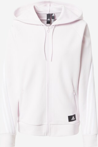 ADIDAS SPORTSWEAR Athletic Zip-Up Hoodie in Purple: front