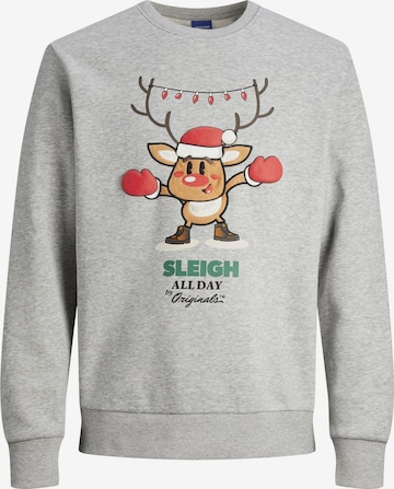 JACK & JONES Bluzka sportowa 'X-Mas' w kolorze szary: przód