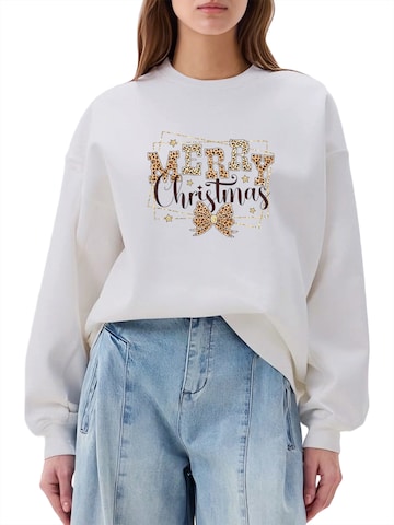 GORHEY Sweatshirt 'Women's Crew Neck Oversized Sweatshirt with Christmas Print'‌‌‌‌‌‌‌ in Weiß: Vorderseite
