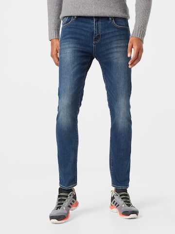 Coupe slim Jean Superdry en bleu : devant