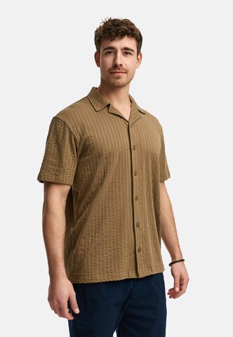 INDICODE JEANS Regular fit Overhemd 'Crepe' in Bruin