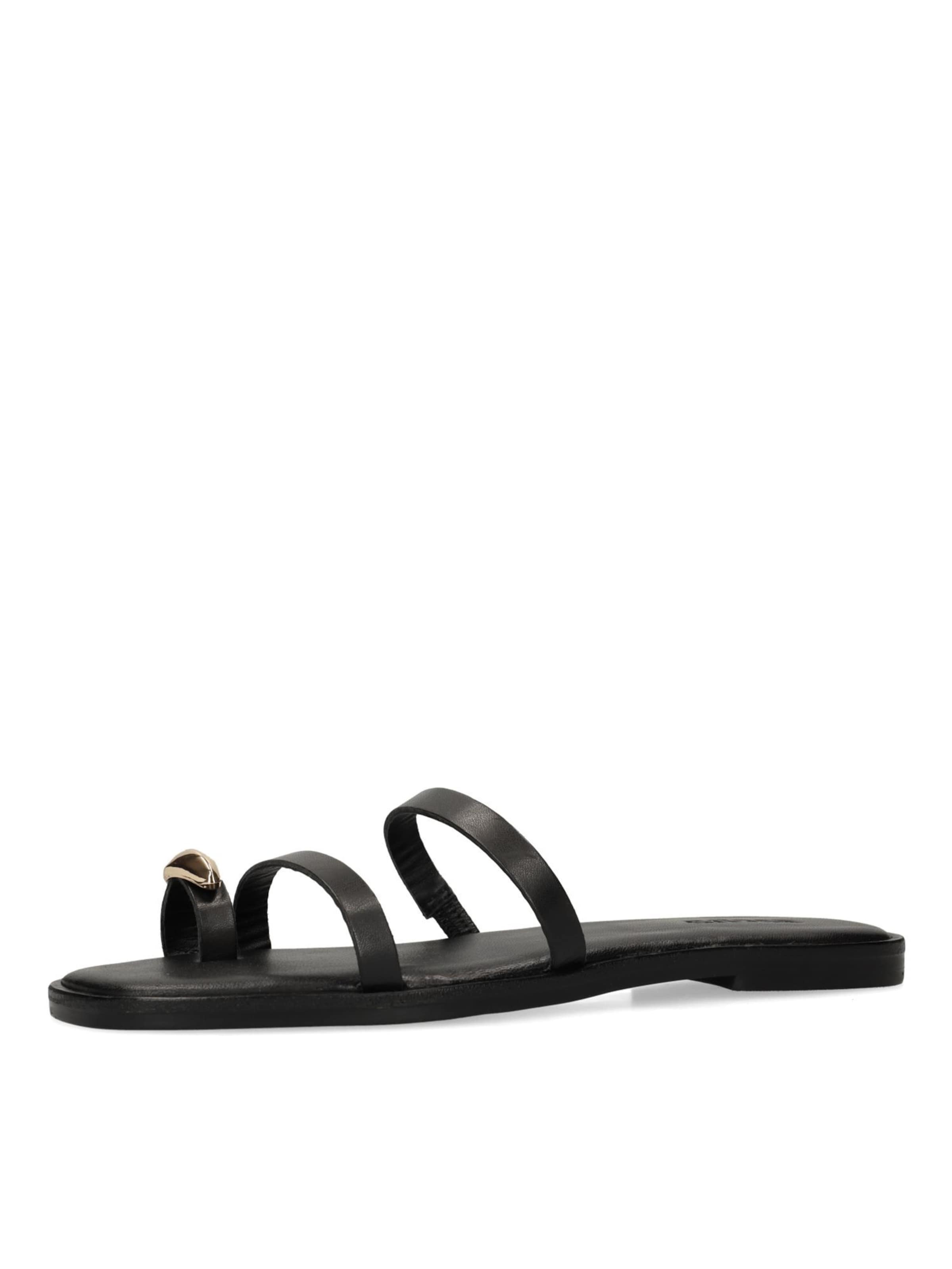 SACHA T-Bar Sandals in Black: front