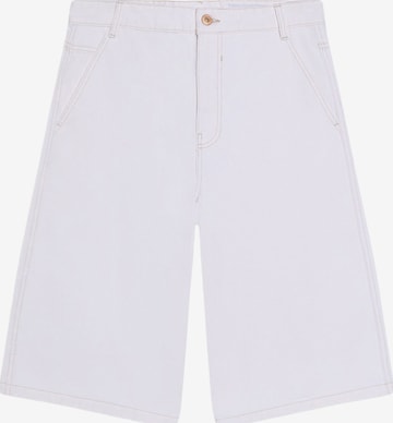 Bershka Wide Leg Farkut värissä valkoinen: etupuoli