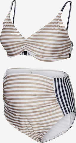 MAMALICIOUS Triangel Bikini 'Vega' in Bruin: voorkant