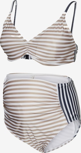 MAMALICIOUS Bikini 'Vega' in navy / hellbraun / weiß, Produktansicht