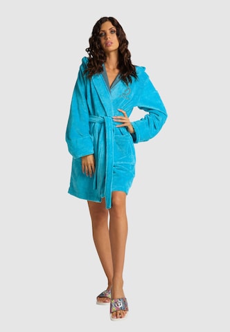 Carlo Colucci Short Bathrobe 'Como' in Blue