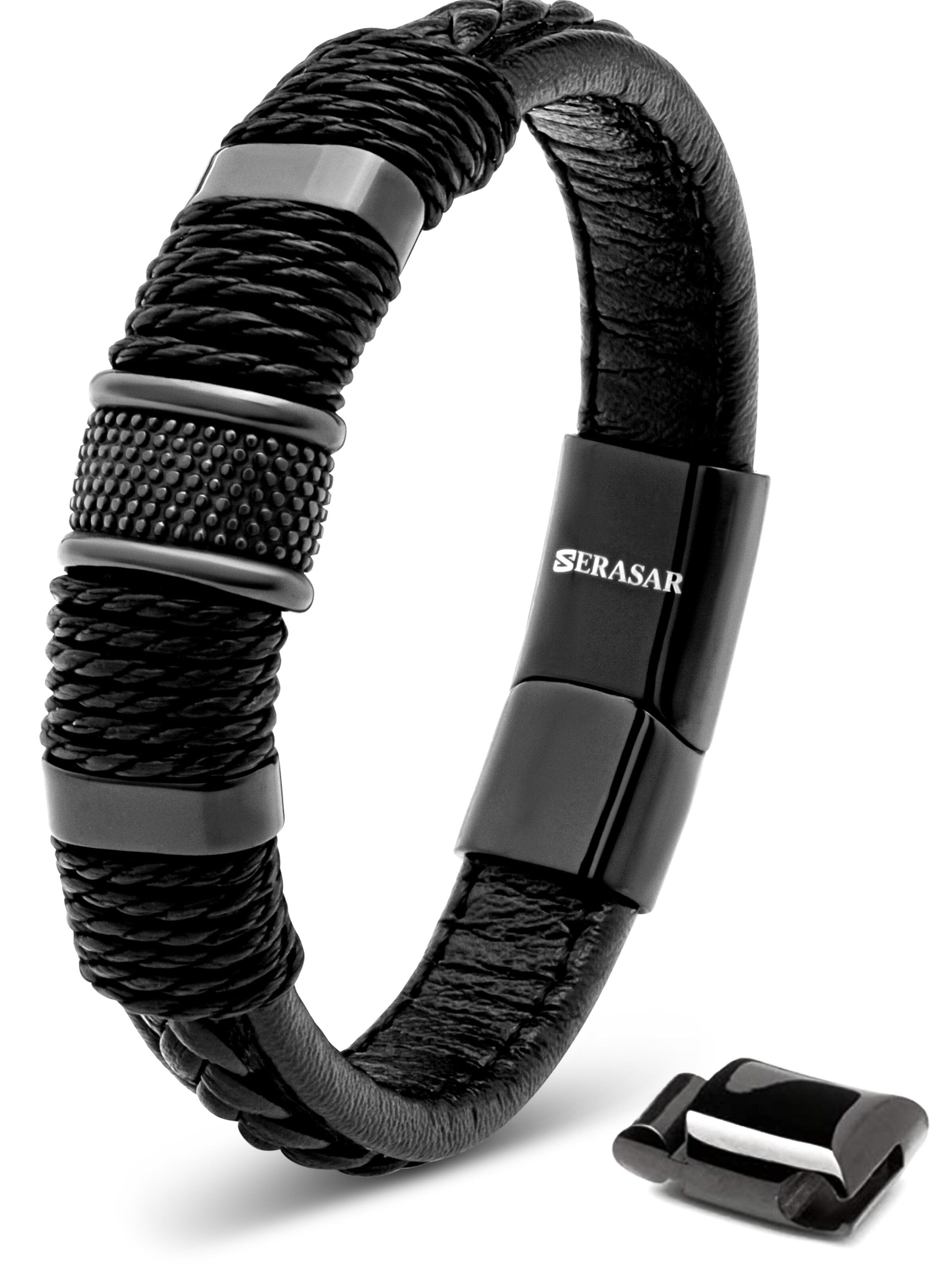 SERASAR Bracelet 'Ring' in Black: front