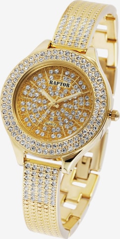 Raptor Analog Watch 'Suela, Strass' in Gold: front