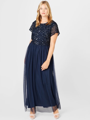 Lace & Beads Plus Вечерна рокля 'Picasso' в синьо: отпред