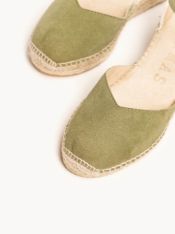 Alhamas - Sandalias con hebilla 'Alpargata Cuña 5 cm' en verde