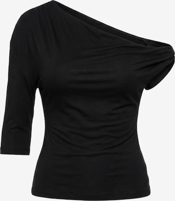 Ombre Bluse in Schwarz: Vorderseite