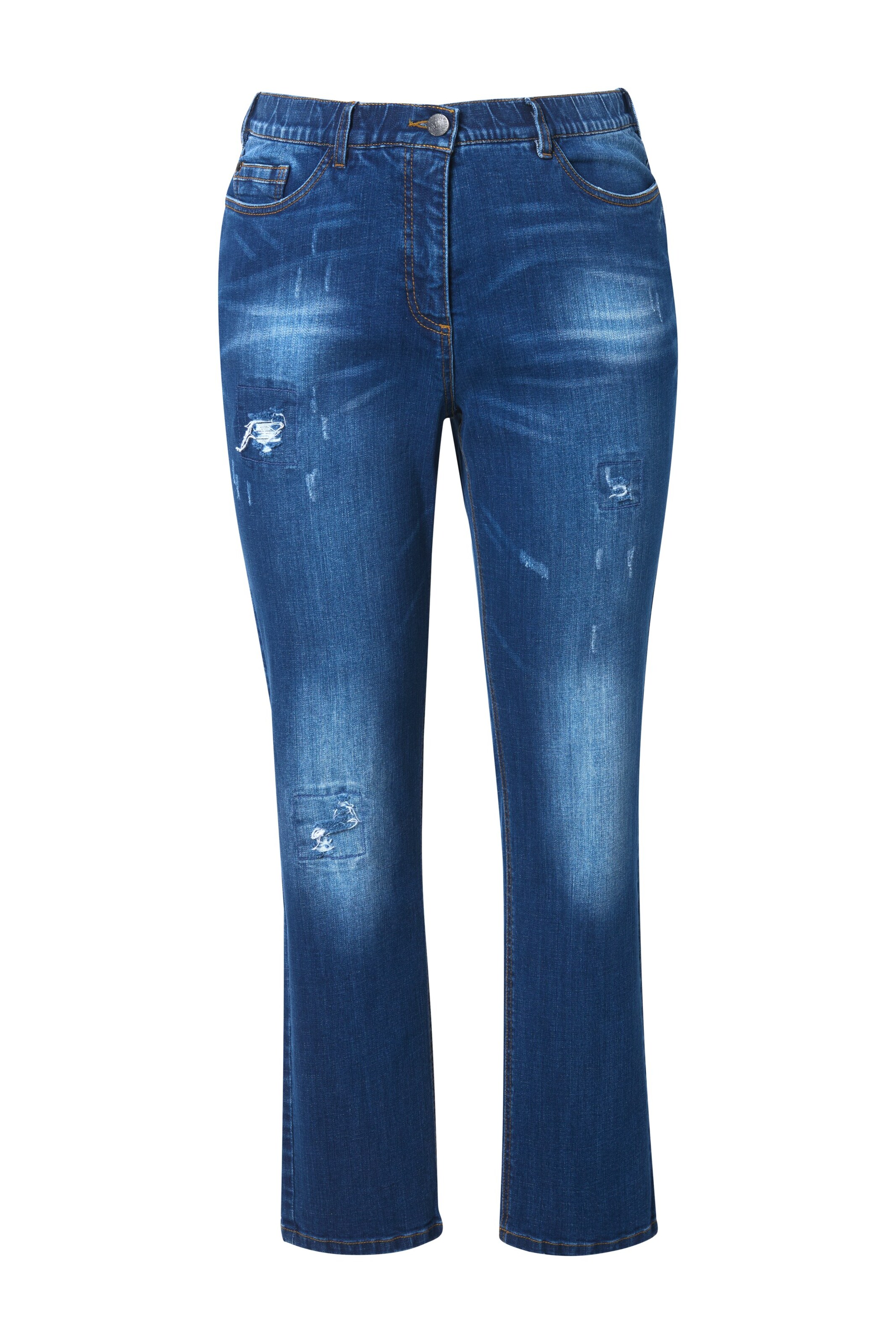Ulla Popken Flared Jeans in Blauw: voorkant