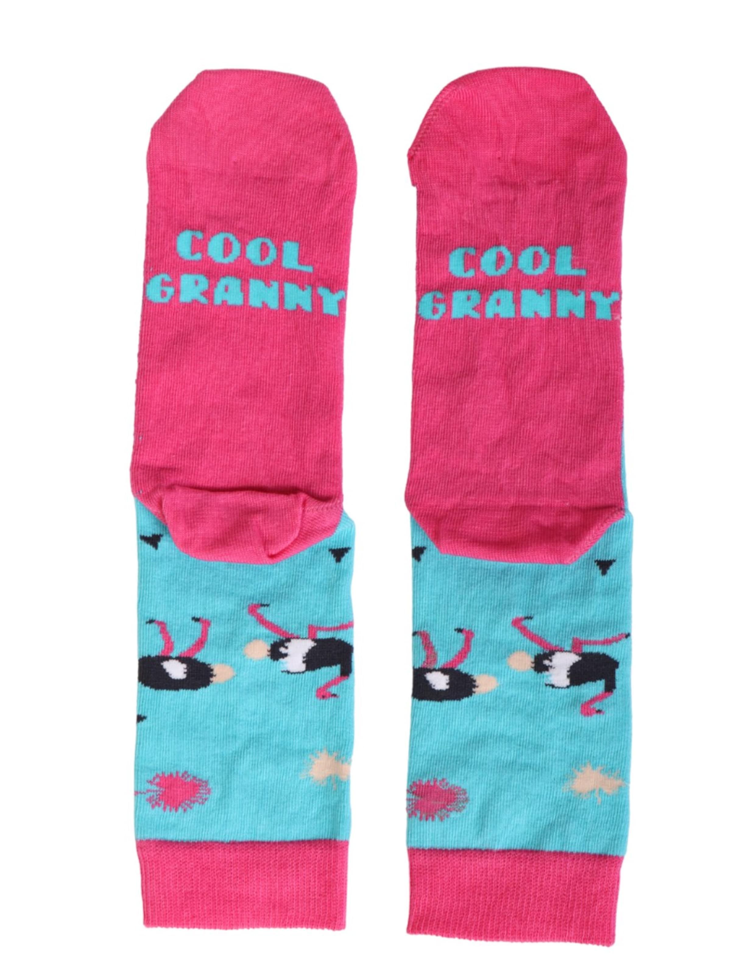 Sokisahtel - Calcetines 'COOL GRANNY cotton Mother's Day socks with ostriches' en Mezcla de colores