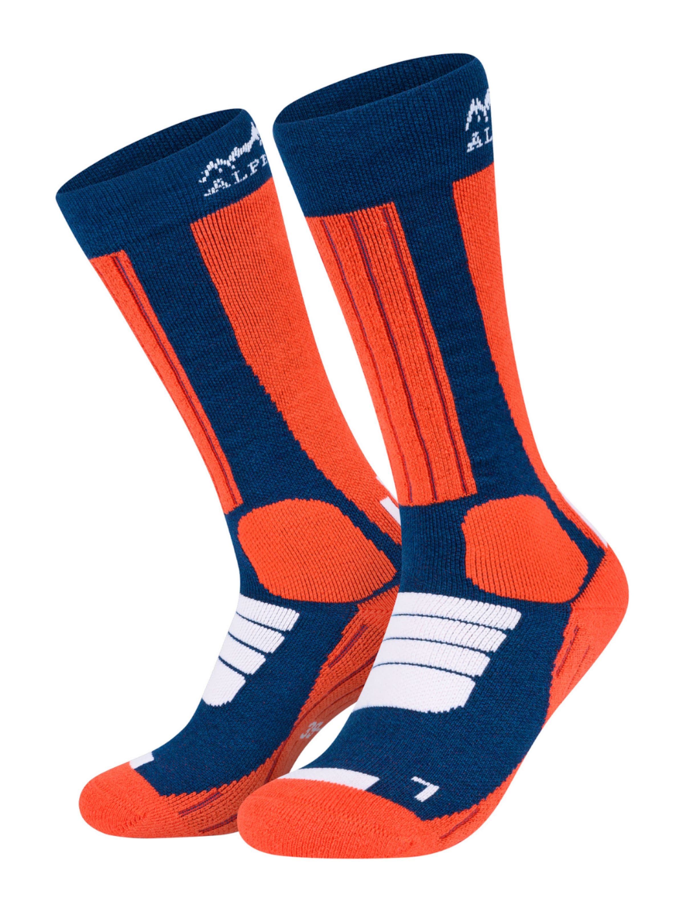Alpenwert Kniestrümpfe 'Skisocken Merino'‌ in Orange: Vorderseite