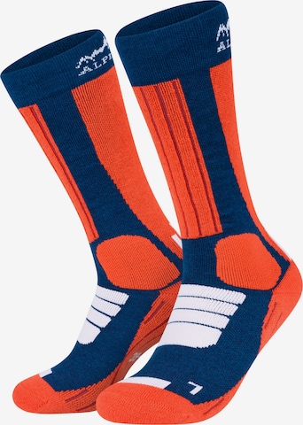 Alpenwert Kniestrümpfe 'Skisocken Merino' in Orange: Vorderseite