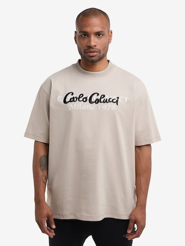 T-Shirt Carlo Colucci en beige : devant