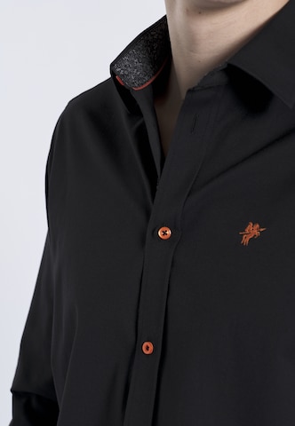 juoda DENIM CULTURE Standartinis modelis Marškiniai 'GIANFRANCO'