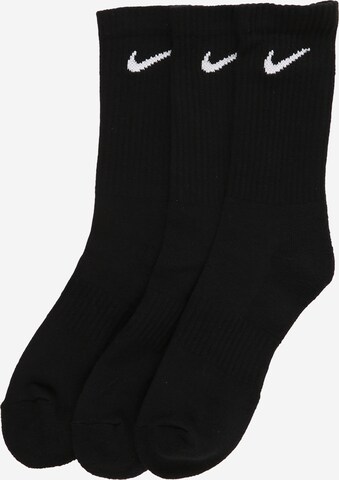 NIKE Athletic Socks in Black: front