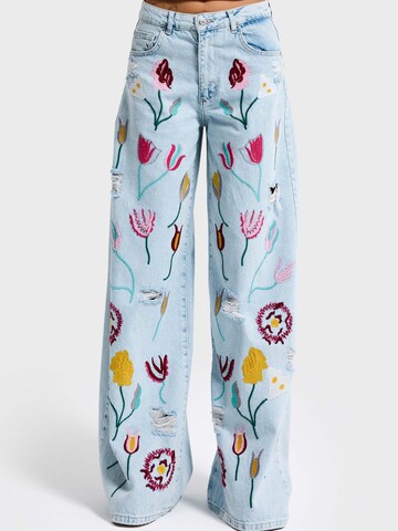 IT'S BASIC Wide leg Jeans 'PALAZZO MID RISE JEANS' in Blauw