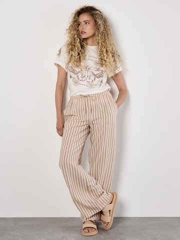 Apricot Wide Leg Hose in Beige: Vorderseite