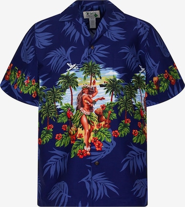 KY's Regular fit Button Up Shirt 'Hula' in Blue: front