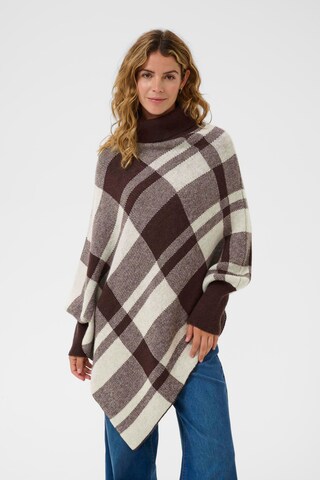 Cape 'Livia' Cream en marron : devant