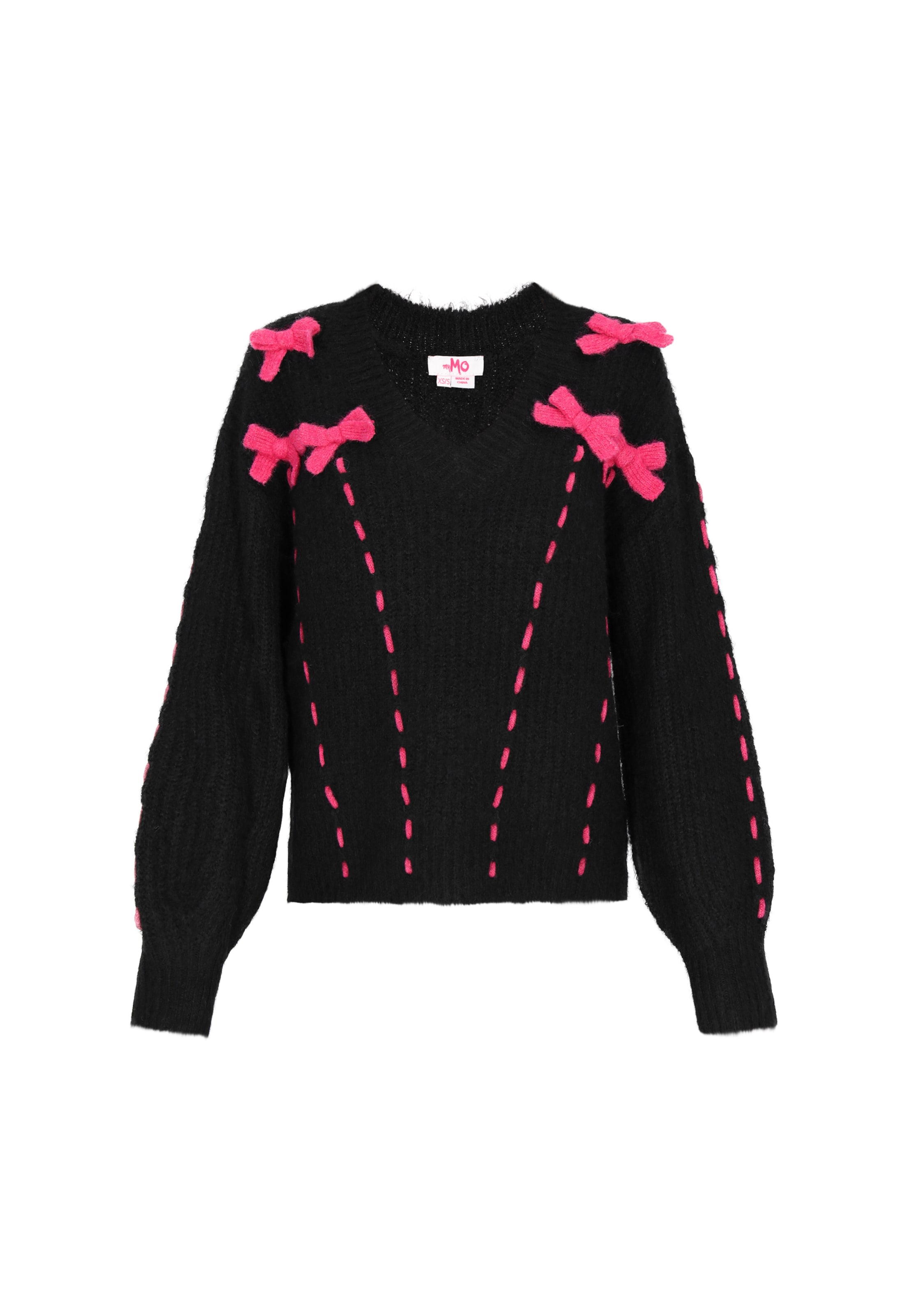 MYMO Oversize pulóver - fekete: elől