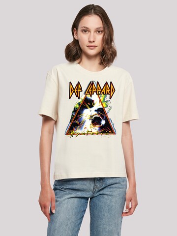 T-shirt 'Def Leppard Hysteria' F4NT4STIC en beige : devant