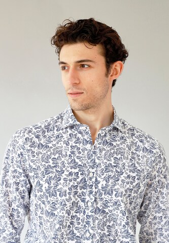 Black Label Shirt Regular fit Button Up Shirt 'MIAMI' in Blue