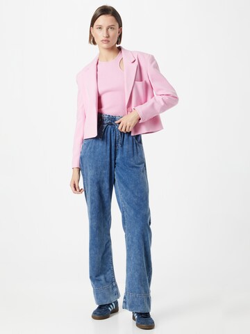 QS Wide Leg Jeans in Blau