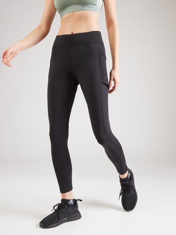 ADIDAS PERFORMANCE Skinny Workout Pants in Black: front