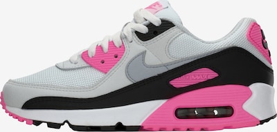 Nike Sportswear Zemie brīvā laika apavi 'Air Max 90', krāsa - gaiši pelēks / rozā / melns / balts, Preces skats