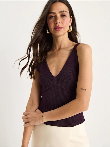 Bianco Lucci Gebreide top in Lila