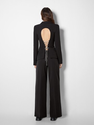 Bershka Wide Leg Hose in Schwarz