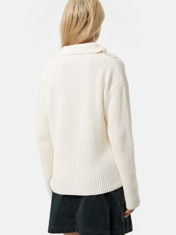 re.draft Pullover 'V-Neck Collar Sweater' in Weiß