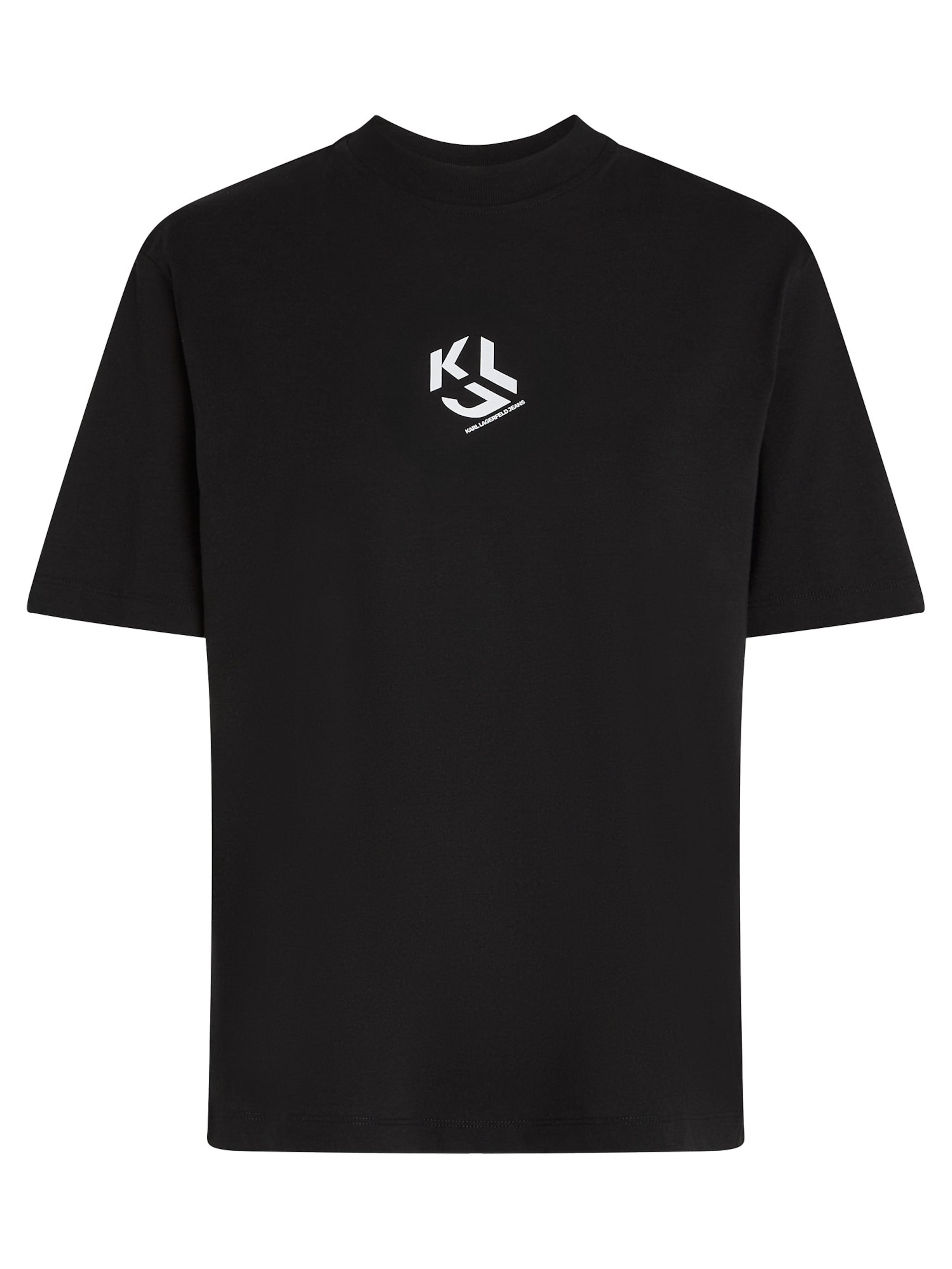 KARL LAGERFELD JEANS Μπλουζάκι 'Monogram' σε μαύρο: μπροστά
