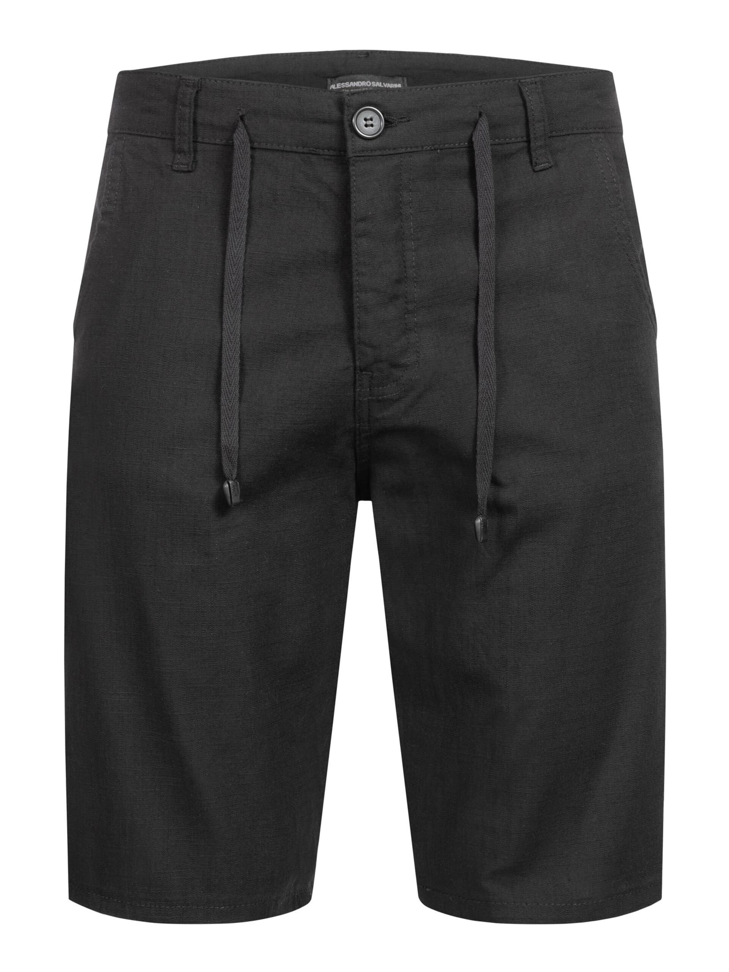 Alessandro Salvarini Regular Broek in Zwart: voorkant