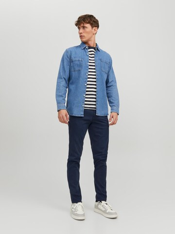 JACK & JONES Slimfit Chino kalhoty 'JJIMarco JJFred' – modrá