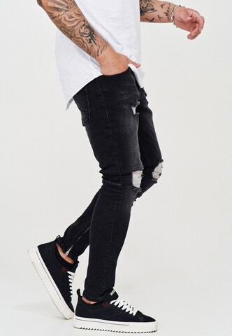 behype Slim fit Jeans 'SPIKE' in Black