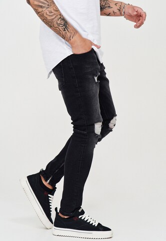 behype Slimfit Jeanshose 'SPIKE' in Schwarz